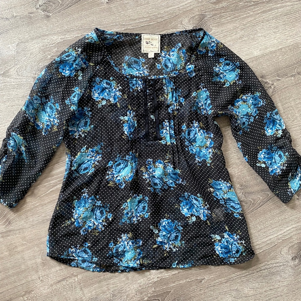 Floral and Polka Dot Blouse